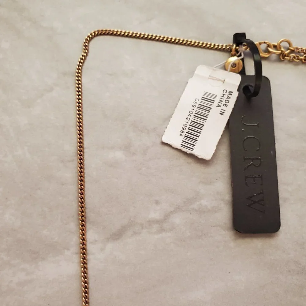 ✨ NEW J.Crew Rhinestones Crystals Mercury Glass Anitqed Statement Necklace ✨